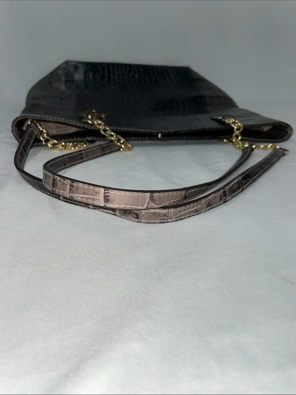 MICHAEL KORS JET SET CROCODILE EMBOSSED LEATHER TOTE FTL-07-159